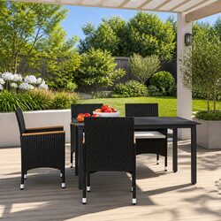 Durable 5 Piece Garden Dining Set with Cushions