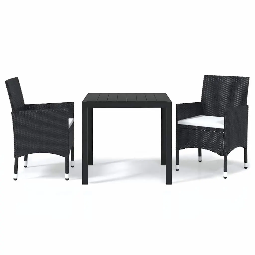 Outdoor Dining Set 3 Piece PE Rattan Table Chairs