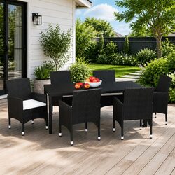 Sturdy 7 Piece Outdoor Dining Set with Cushions