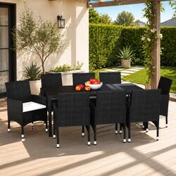 Stylish 9 Piece Garden Dining Set for Outdoor Spaces