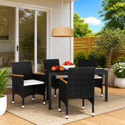 Premium 5 Piece Garden Dining Set with Cushions