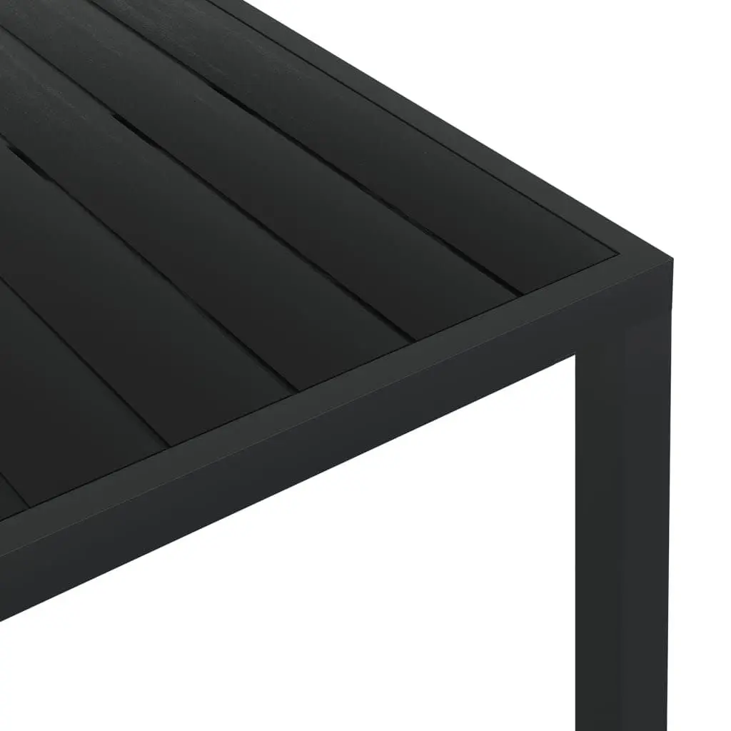 9 Piece Garden Dining Set with Cushions in Black