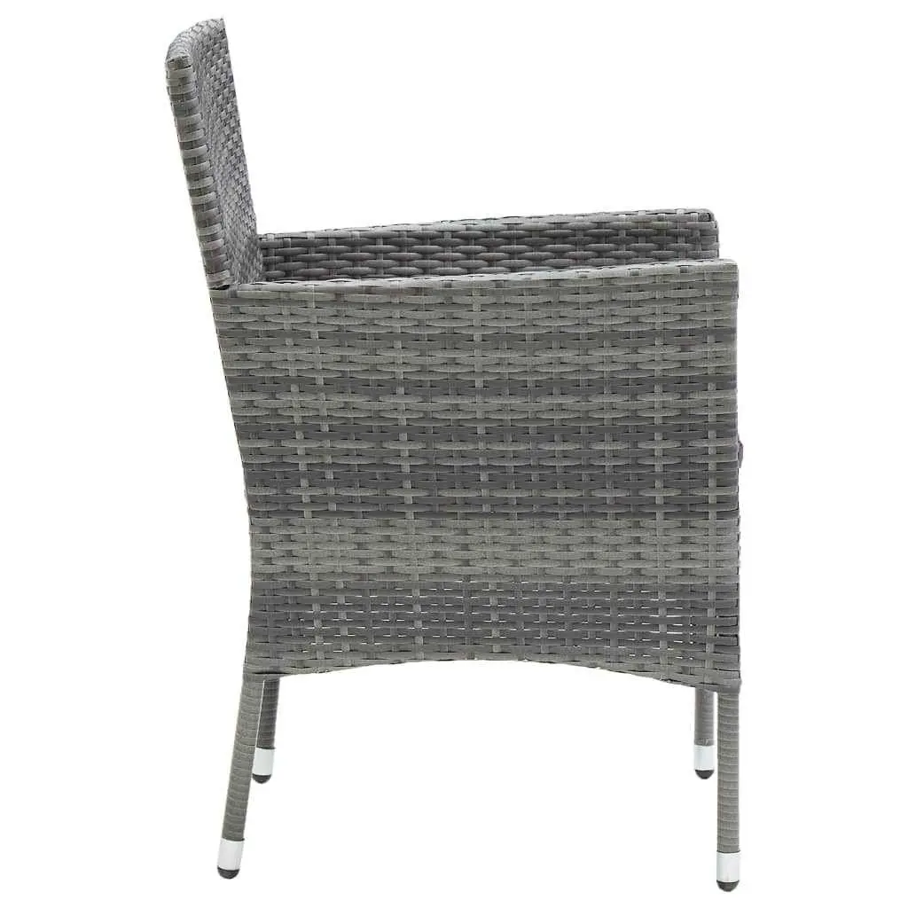 Garden Dining Set PE Rattan 5 Piece Outdoor Patio Furniture Grey with Cushions