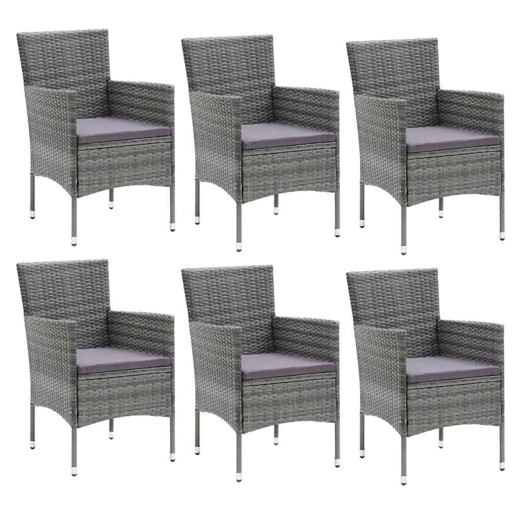 7 Piece Outdoor Dining Set in Grey Rattan