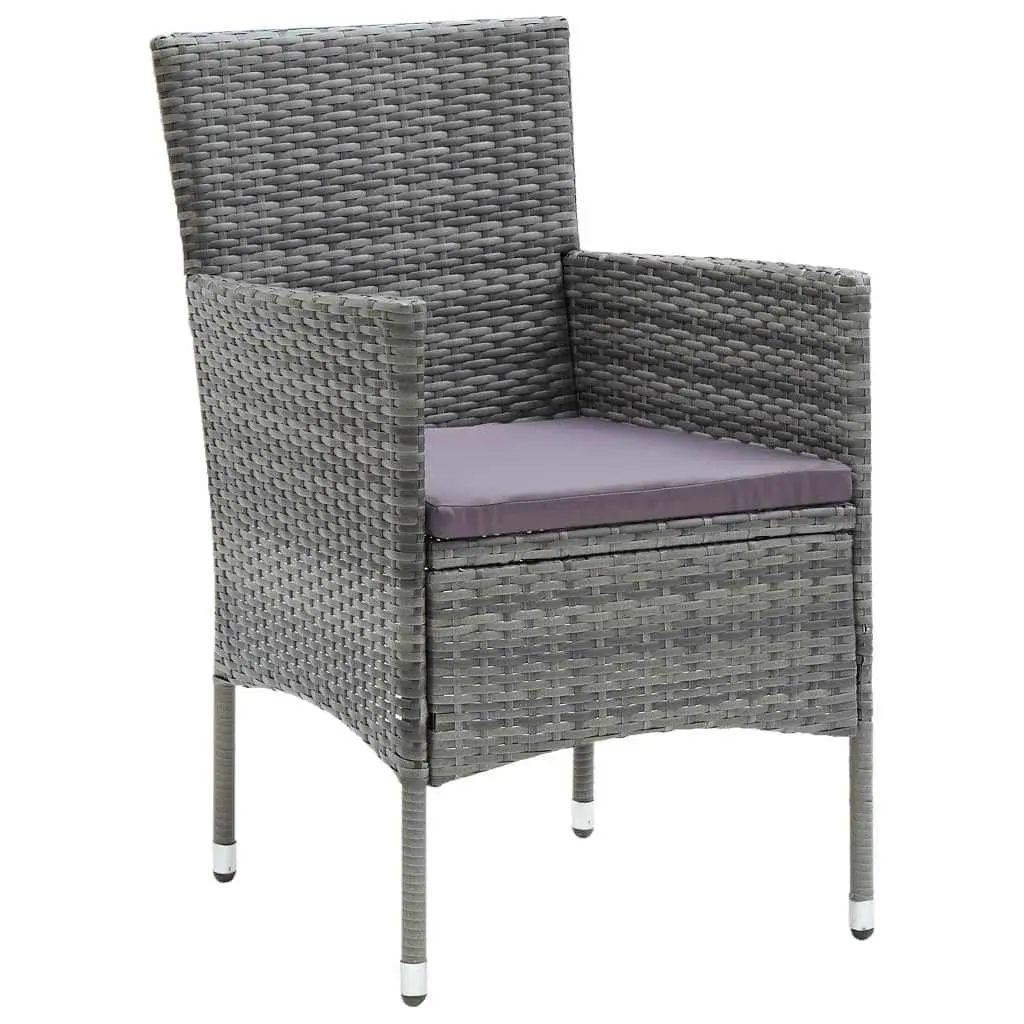 9-Piece Outdoor Garden Dining Set with Grey Cushions