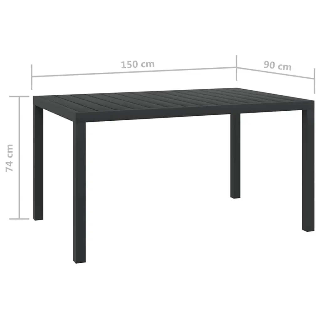 5-Piece Garden Dining Set with Grey Cushions