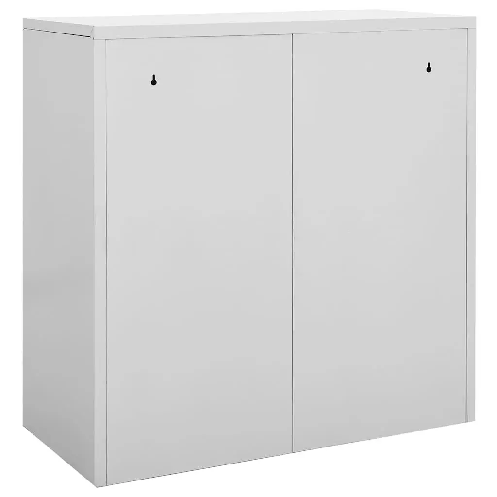 Locker Cabinet 2 Piece Set Grey Steel Storage Organiser Office School Bedroom