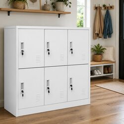 Durable 5 Piece Storage Locker Cabinets Set in Grey