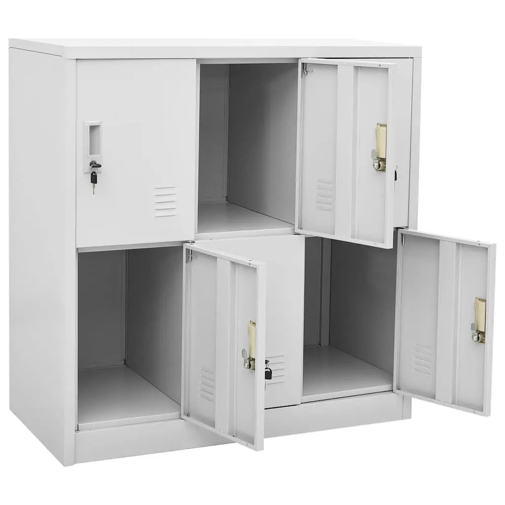 5 Piece Storage Locker Cabinets Set in Grey