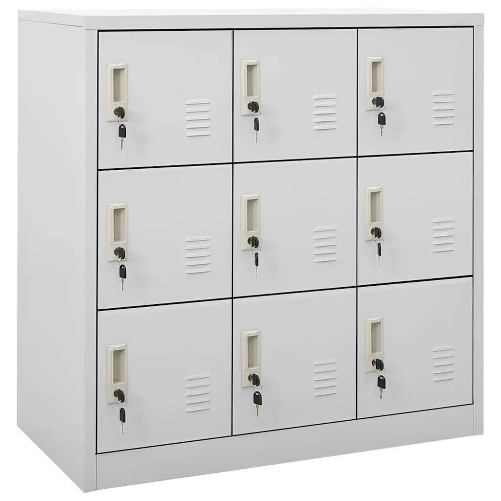 Steel Locker Cabinet Storage 2pcs Grey Office Cupboard Organiser with Locks