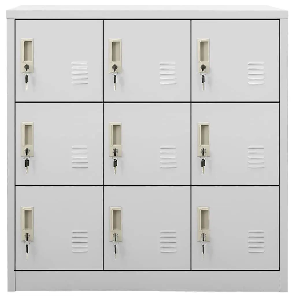 Steel Locker Cabinet Storage 2pcs Grey Office Cupboard Organiser with Locks