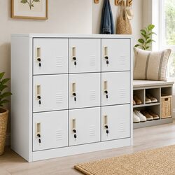 Durable Grey Steel Storage Locker Cabinet Set - 5 Units