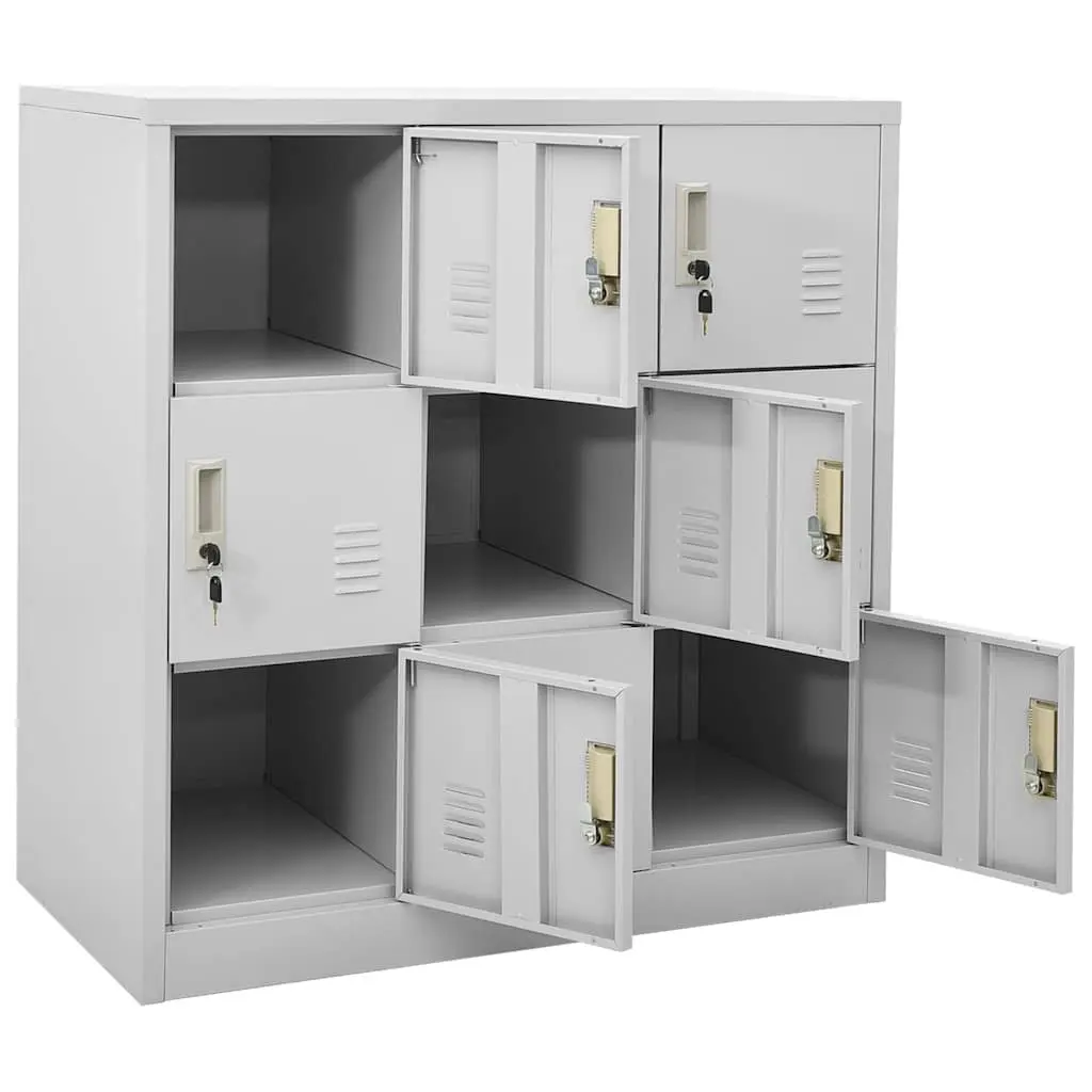 Locker Cabinets Set 5 Pcs Steel 90L x 45W x 92.5H cm Light Grey