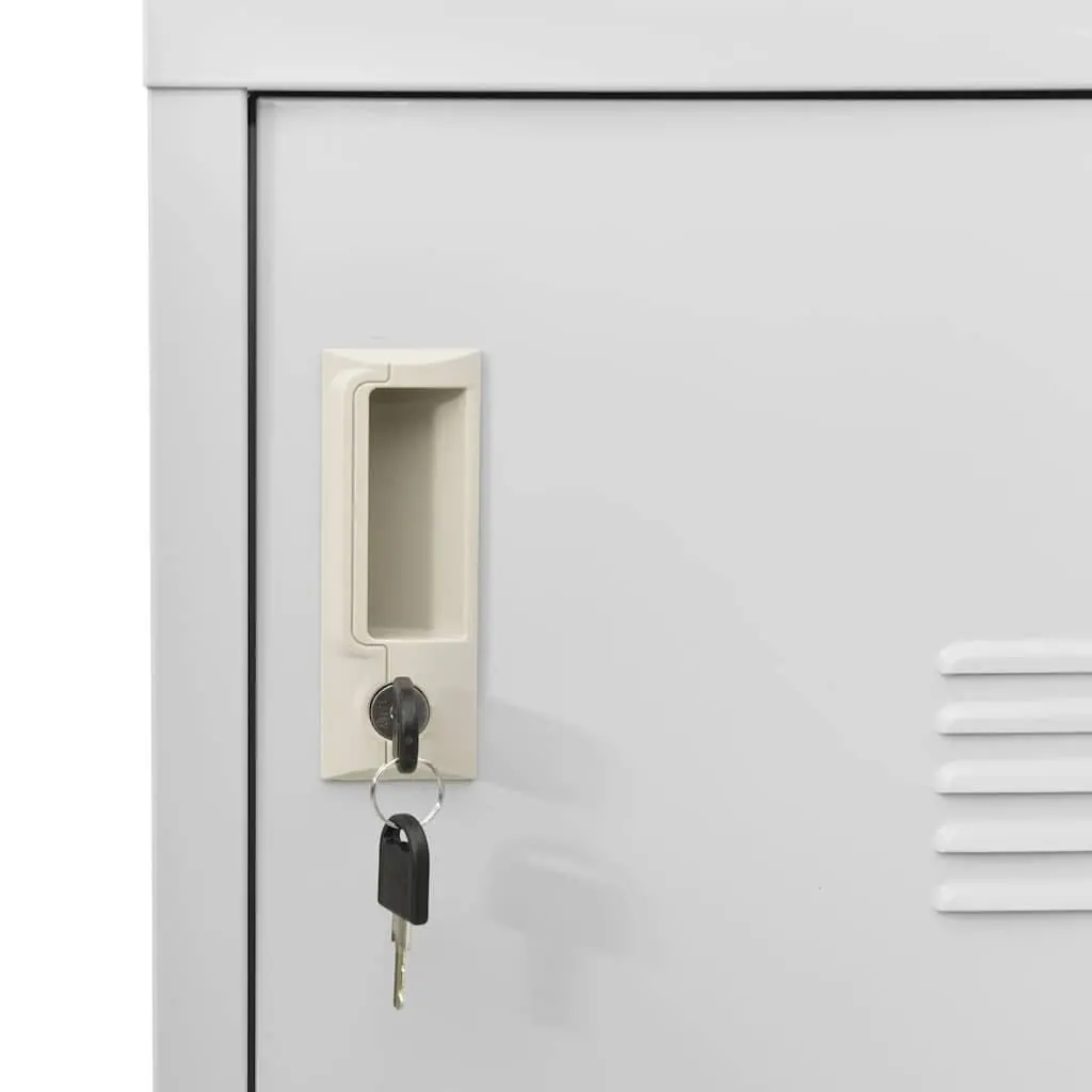 Locker Cabinets Set 5 Pcs Steel 90L x 45W x 92.5H cm Light Grey