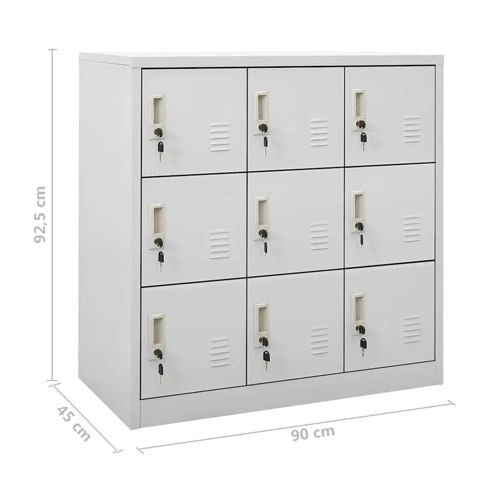 Locker Cabinets Set 5 Pcs Steel 90L x 45W x 92.5H cm Light Grey