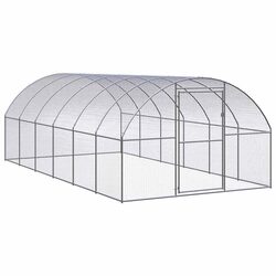 Durable Outdoor Chicken Coop 3x6x2 m Galvanised Steel Enclosure
