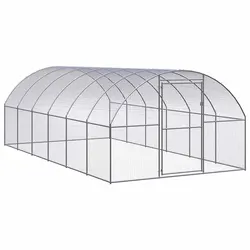 Durable Outdoor Chicken Coop 3x6x2 m Galvanised Steel Enclosure