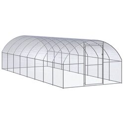Durable Galvanised Steel Outdoor Chicken Coop 3x8x2m