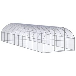 Sturdy Outdoor Chicken Coop 3x10x2 m Galvanised Steel