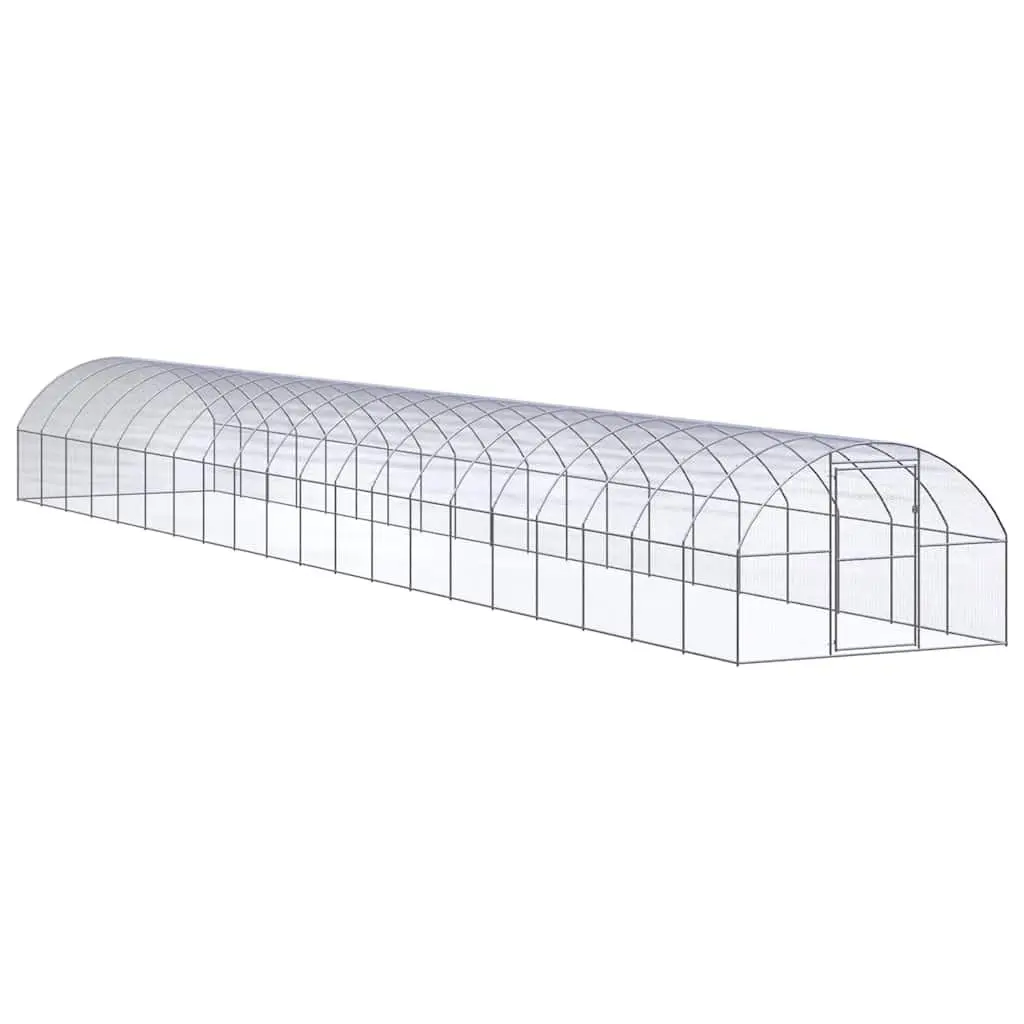 Chicken Coop Run Enclosure Galvanised Steel Wire Mesh 3x20x2m Silver