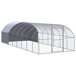 Galvanised Steel Outdoor Chicken Coop for Poultry 3x8x2m