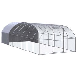 Galvanised Steel Outdoor Chicken Coop for Poultry 3x8x2m