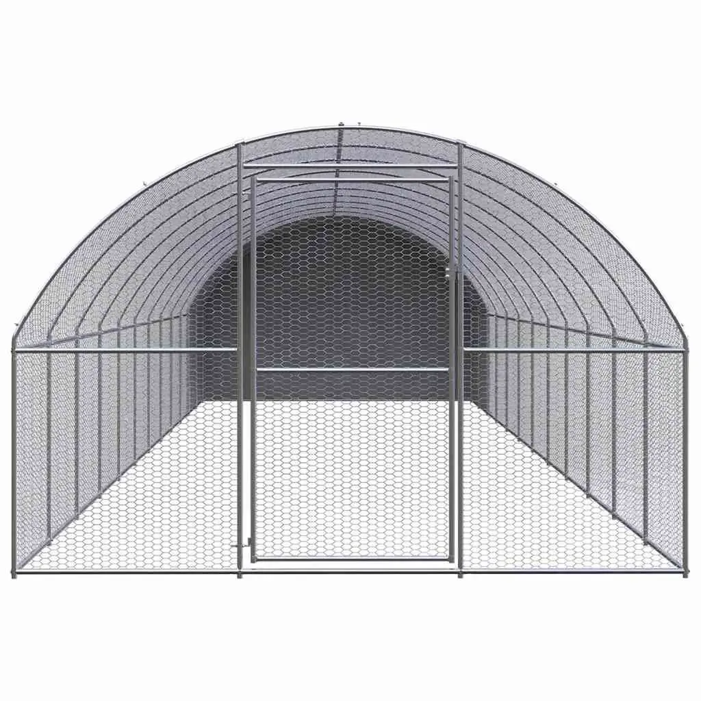 Chicken Coop Galvanised Steel 3x12x2m Silver