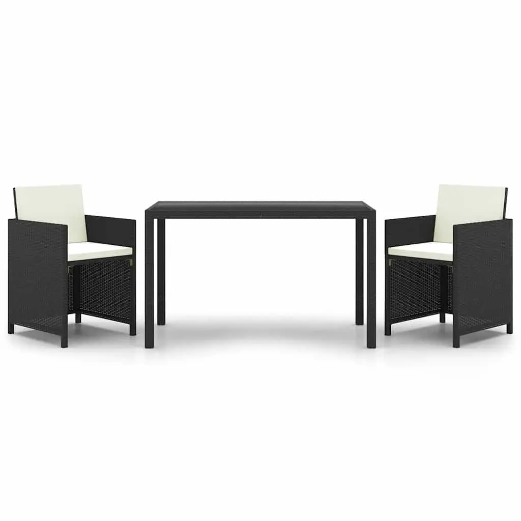 Black Poly Rattan Outdoor Dining Set