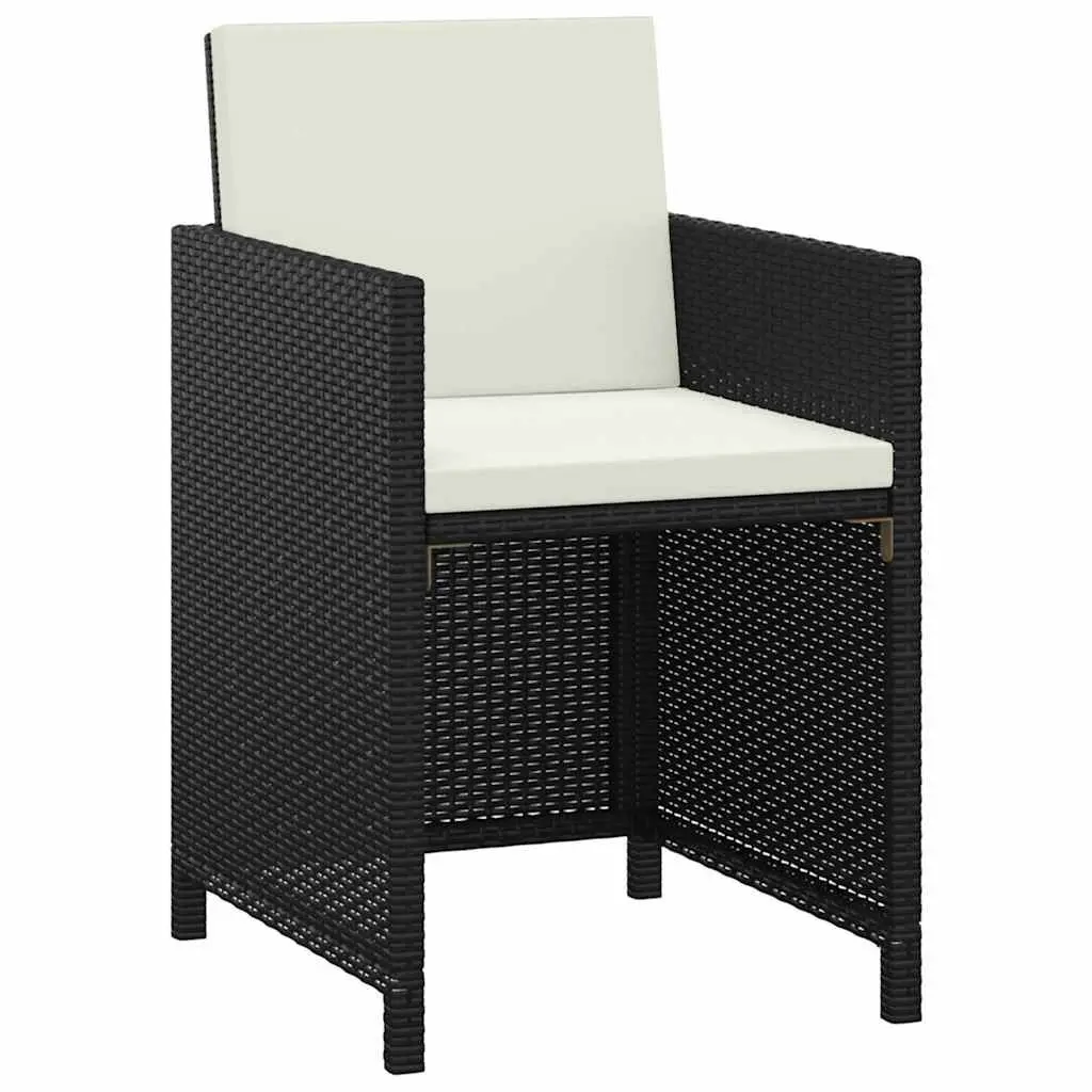 Black Poly Rattan Outdoor Dining Set