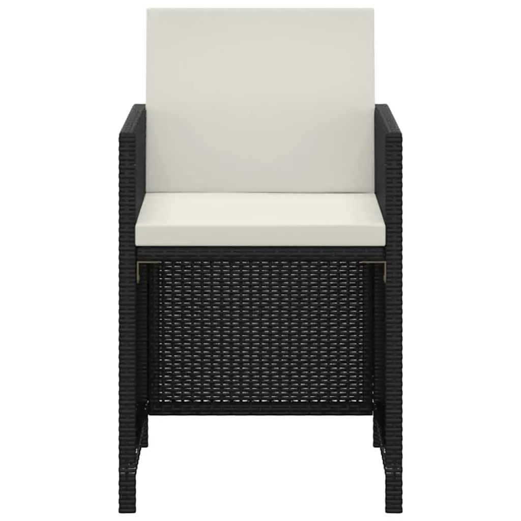 Black Poly Rattan Outdoor Dining Set