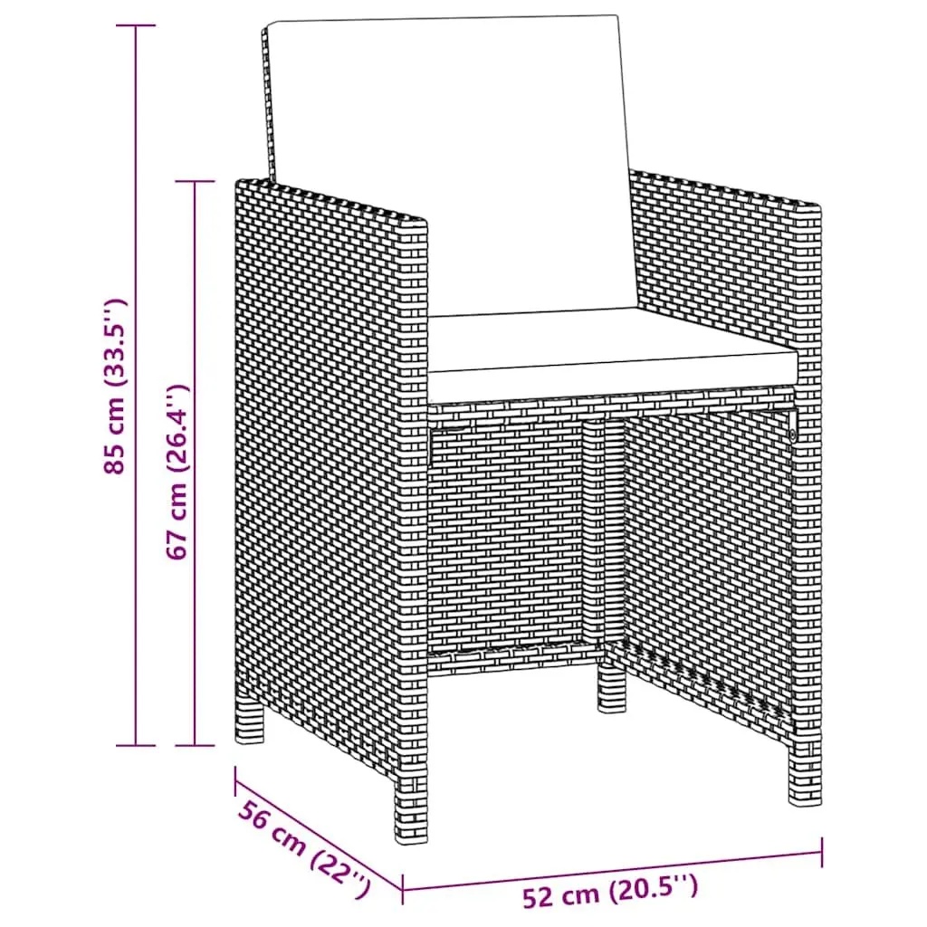 Black Poly Rattan Outdoor Dining Set