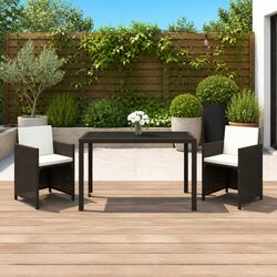 Elegant 3 Piece Garden Dining Set in Brown