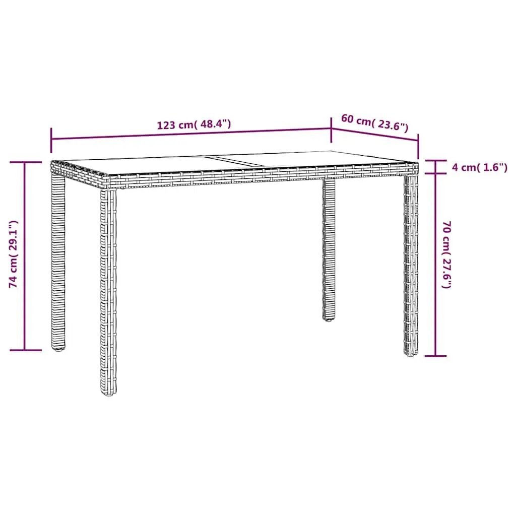 3 Piece Garden Dining Set in Brown
