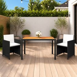 Elegant 3 Piece Garden Dining Set with Cushions