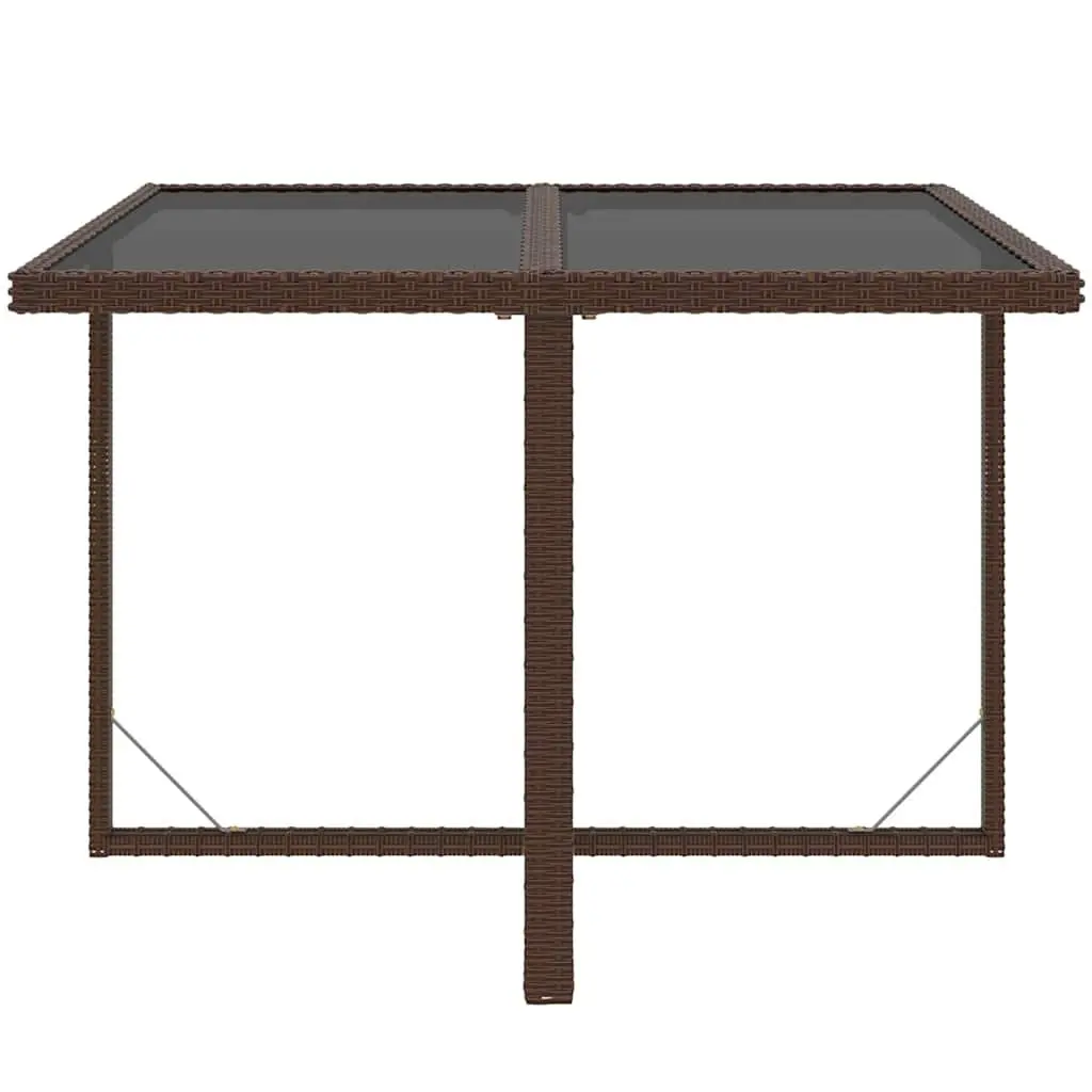Garden Dining Set PE Rattan 5 Piece Outdoor Patio Furniture Brown with Cushions