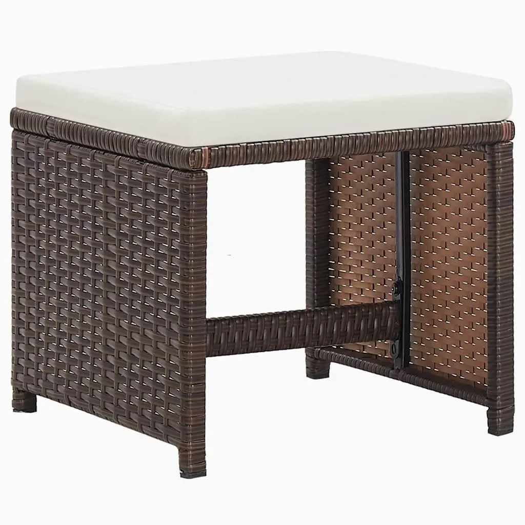 9 Piece Brown PE Rattan Garden Dining Set