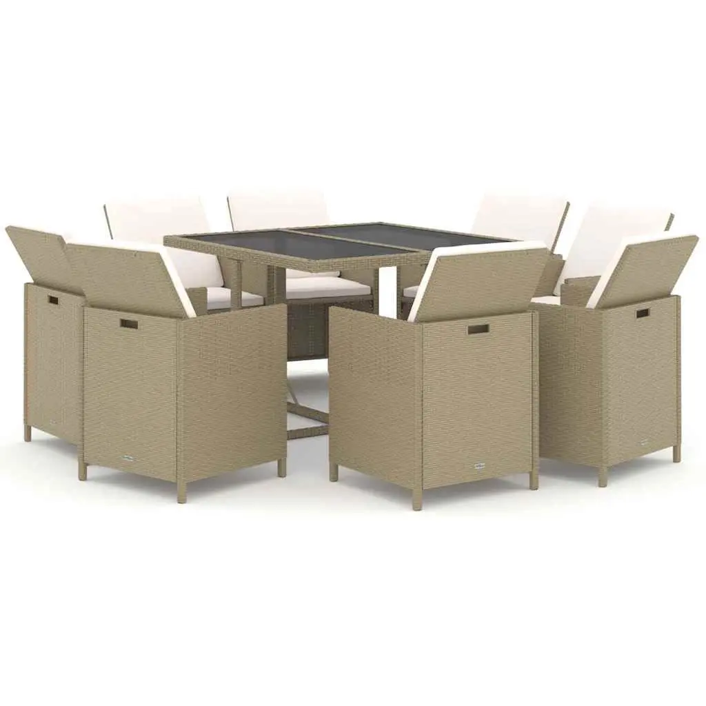 9 Piece Garden Dining Set with Durable Construction