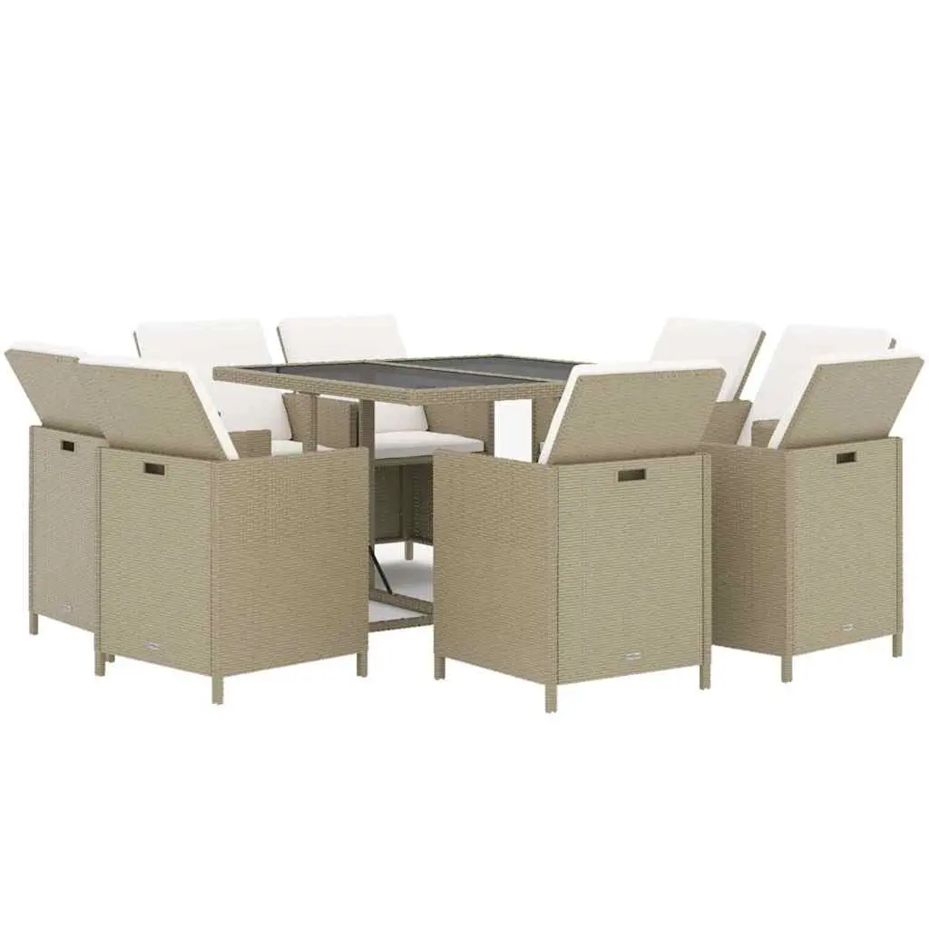 9 Piece Garden Dining Set with Durable Construction