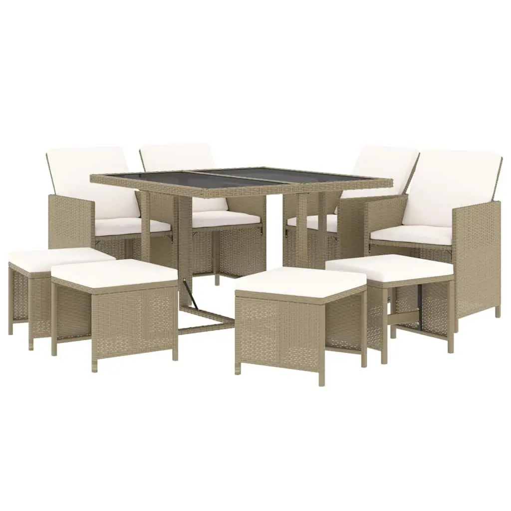 9-Piece Garden Dining Set with Cushions