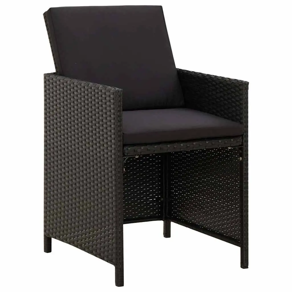 9 Piece Garden Dining Set with Black Cushions