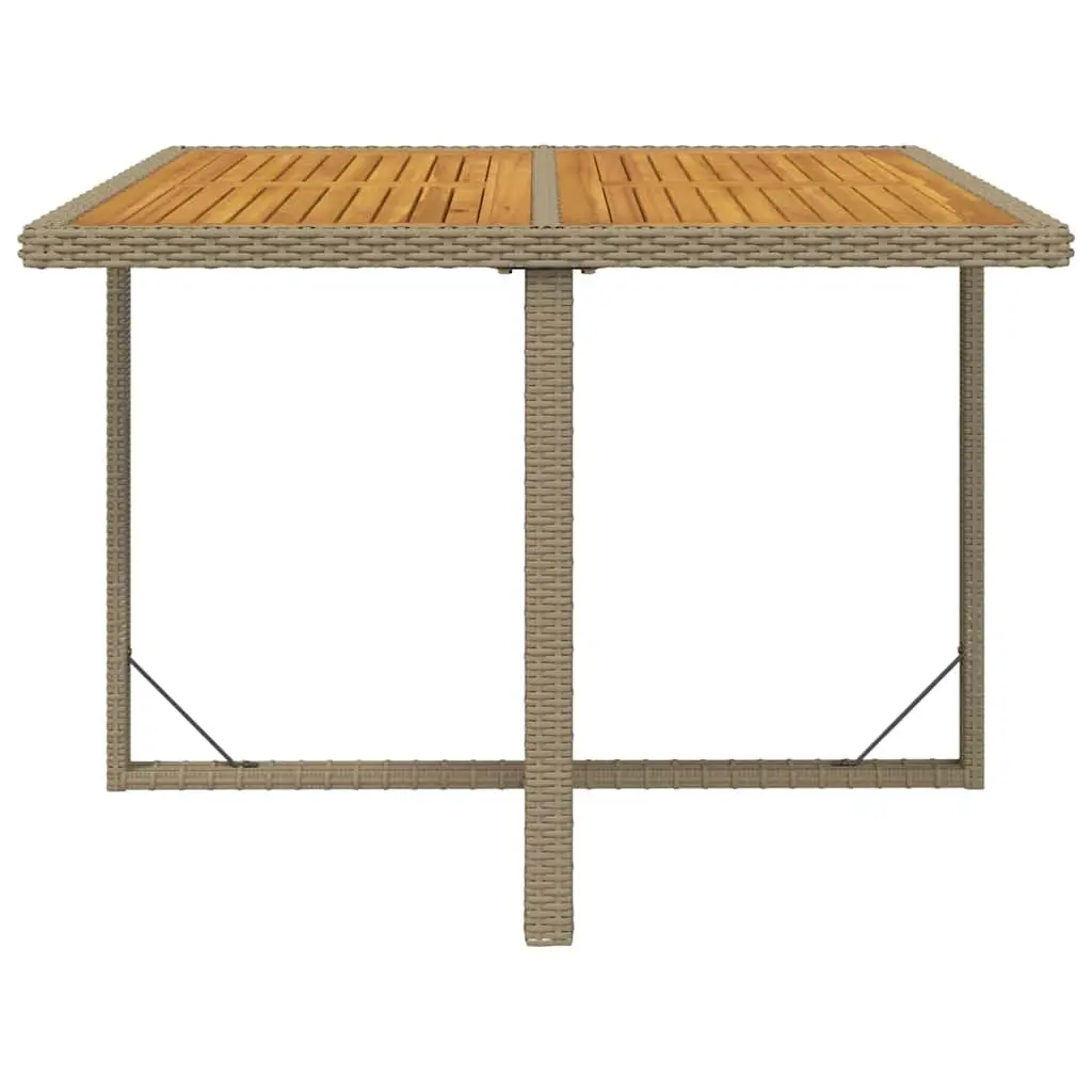 Garden Dining Set PE Rattan 5 Piece Outdoor Furniture Beige Patio Table Chairs