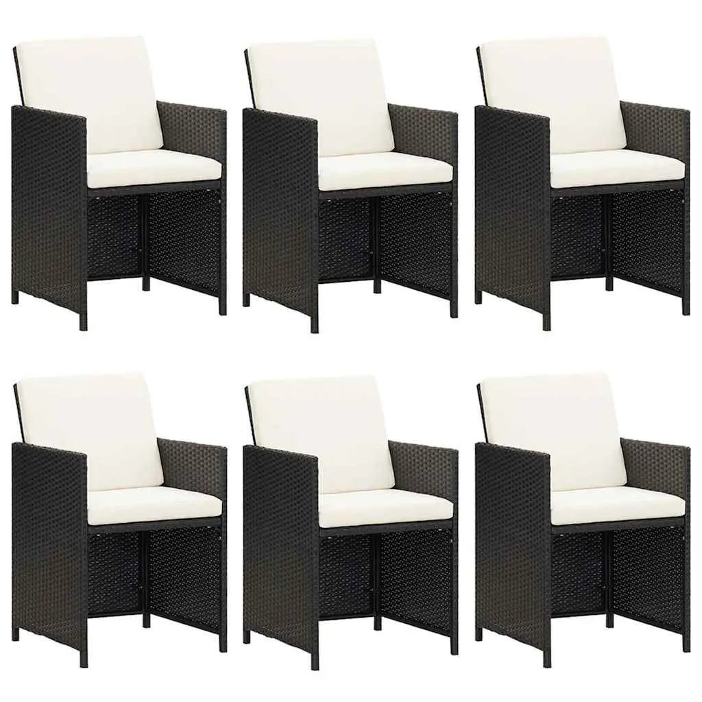 7 Piece Poly Rattan Dining Set for Outdoor Spaces