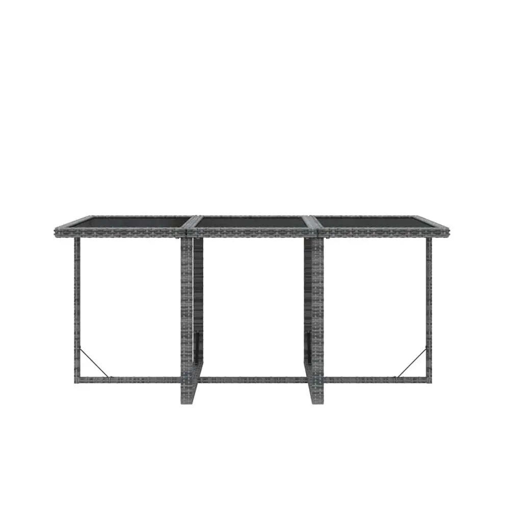 Garden Dining Set PE Rattan 7 Piece Outdoor Furniture Grey with Cushions