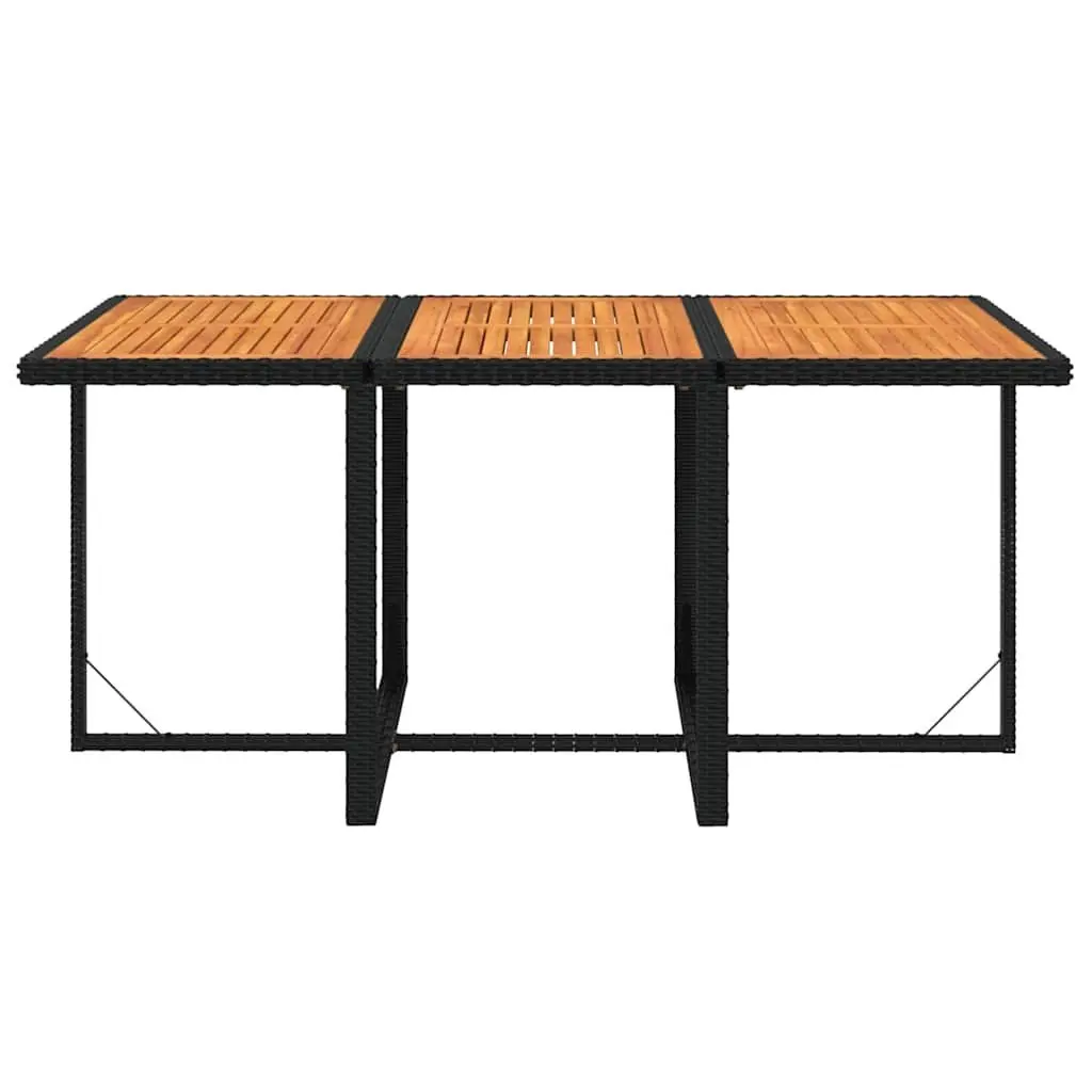 7 Piece Outdoor Dining Set PE Rattan Powder-coated Steel Black