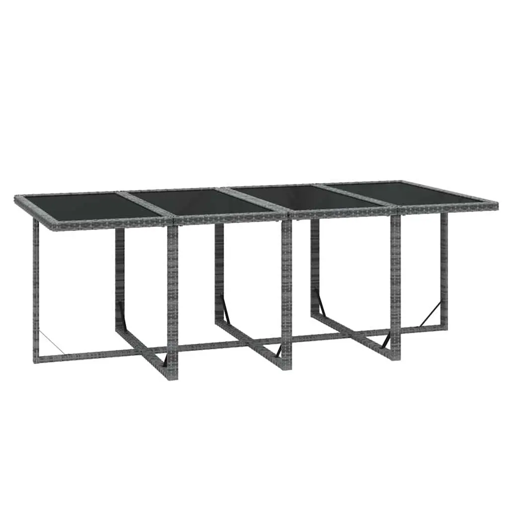 Garden Dining Set PE Rattan 9 Piece Outdoor Furniture Grey with Cushions