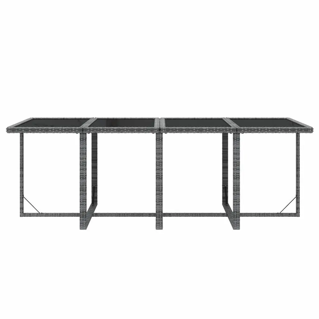 Garden Dining Set PE Rattan 9 Piece Outdoor Furniture Grey with Cushions