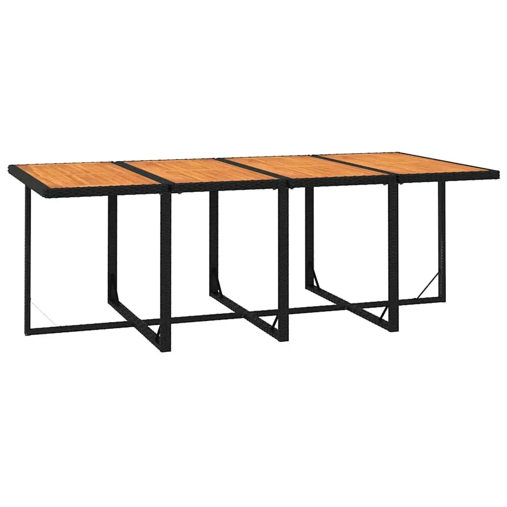 9 Piece Black Garden Dining Set with Cushions