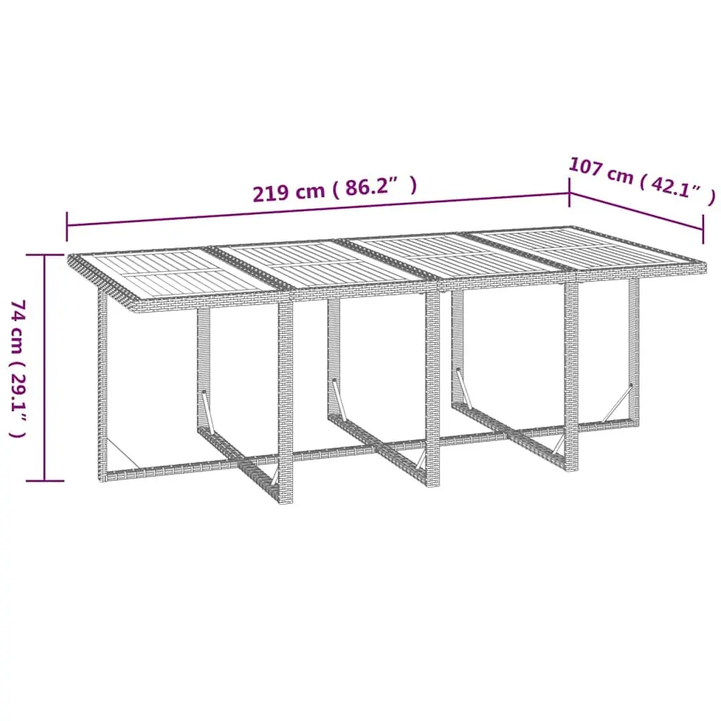 9 Piece Black Garden Dining Set with Cushions