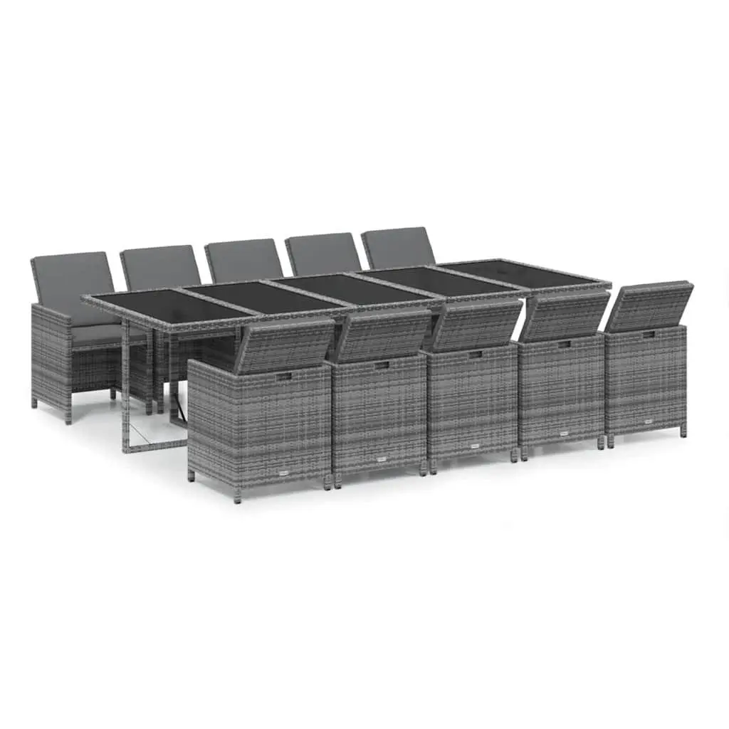 11 Piece Garden Dining Set with Cushions