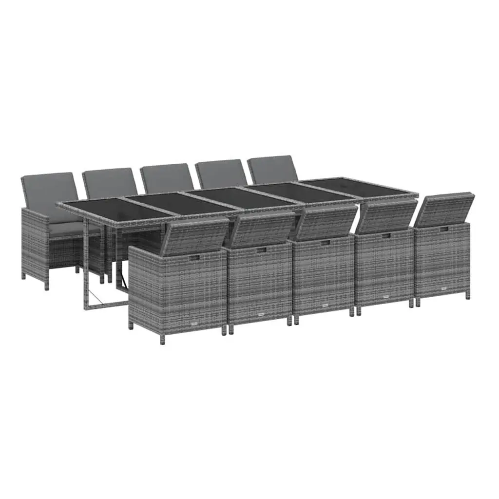 11 Piece Garden Dining Set with Cushions